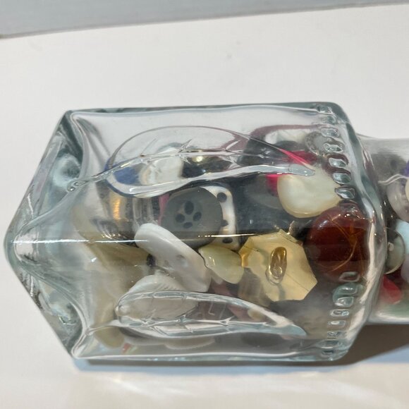 Vintage Glass Jar With Red Clamp Lid & Mixed Buttons - Picture 5 of 7